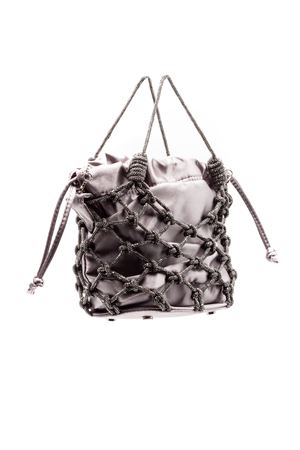 Borsa a secchiello in rete intrecciata argento PHO FIRENZE | 8023044DARKSILVER